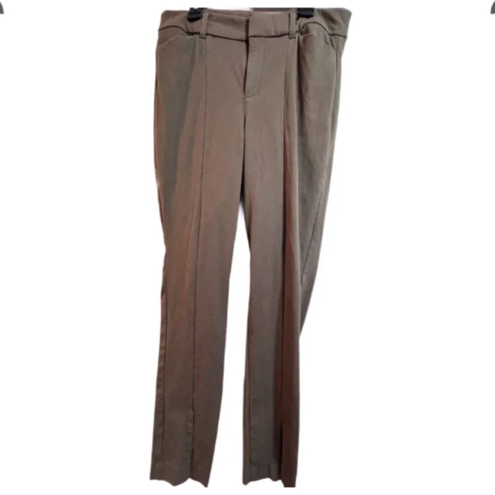 🔥 FLASH SALEOld Navy Brown Pixie Skinny Pants Size10 High Rise Split Hem Office - Picture 3 of 7